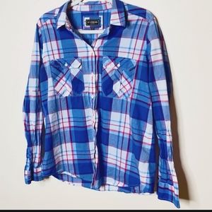Express Plaid Button Down Long Sleeve Size L